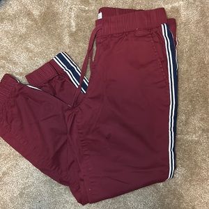 Burgundy joggers